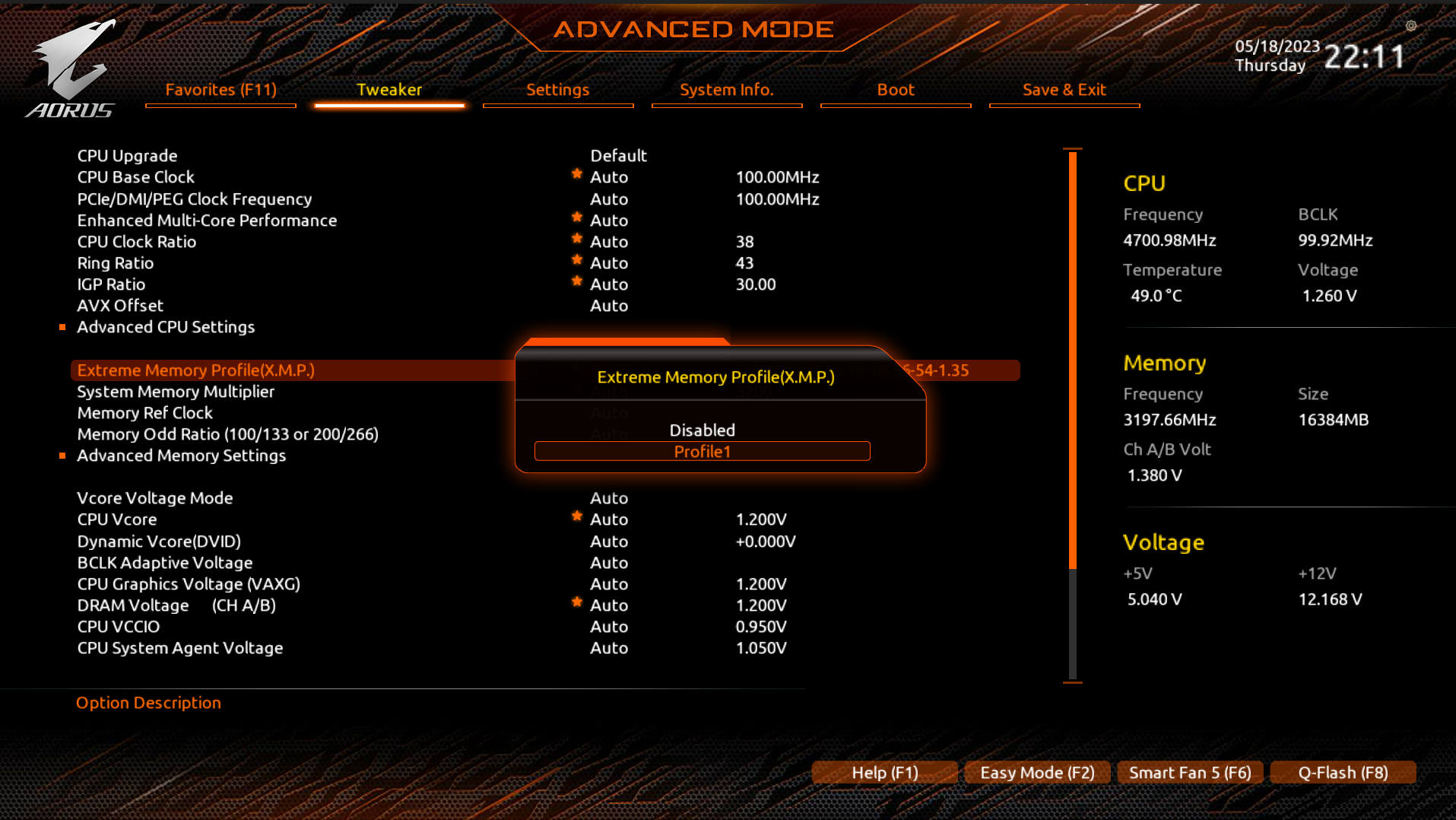 BIOS Xtreme Memory Profiles