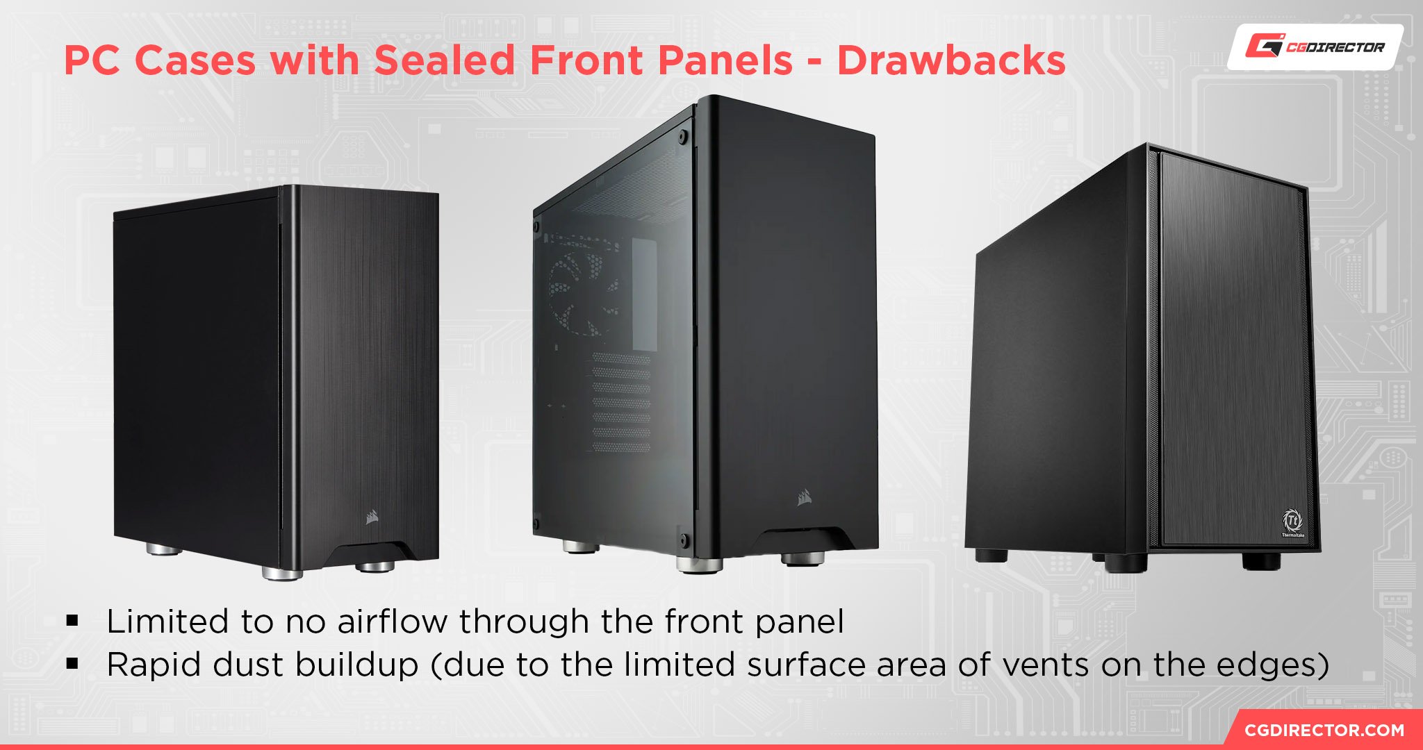 PC Cases with Sealed Front Panels - Drawbacks