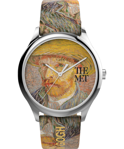TW2W25100 Timex x The MET Van Gogh 40mm Leather Strap Watch Primary Image